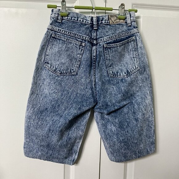 Vintage Bonjour Jean Shorts Womens 6 Acid Wash Long Walking Bermuda Denim Y2K - Picture 2 of 8